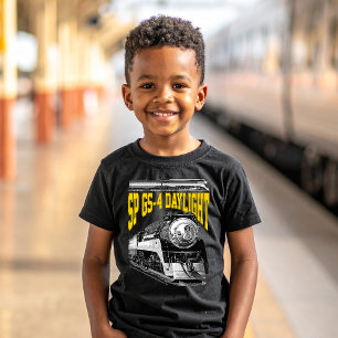 T-shirt Locomotive à vapeur SP GS-4 en plein jour. Train 4