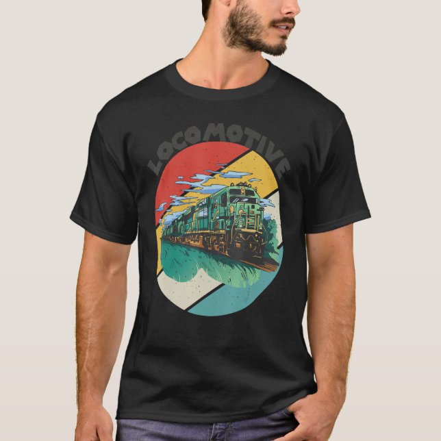 T-shirt Locomotive Conductor Railroad Train Railway Rails (Devant)