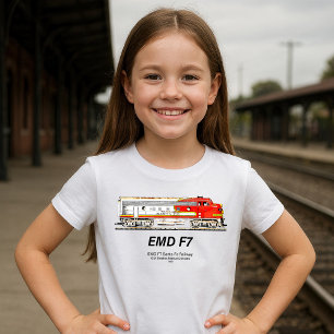 T-shirt Locomotive diesel EMD F7 Santa Fe Warbonnet.