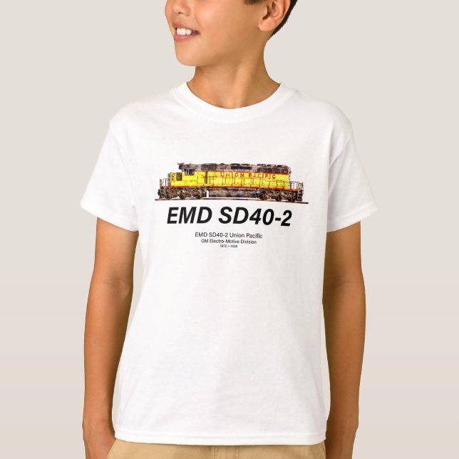 T-shirt Locomotive diesel EMD SD40-2. Union Pacifique (Devant)