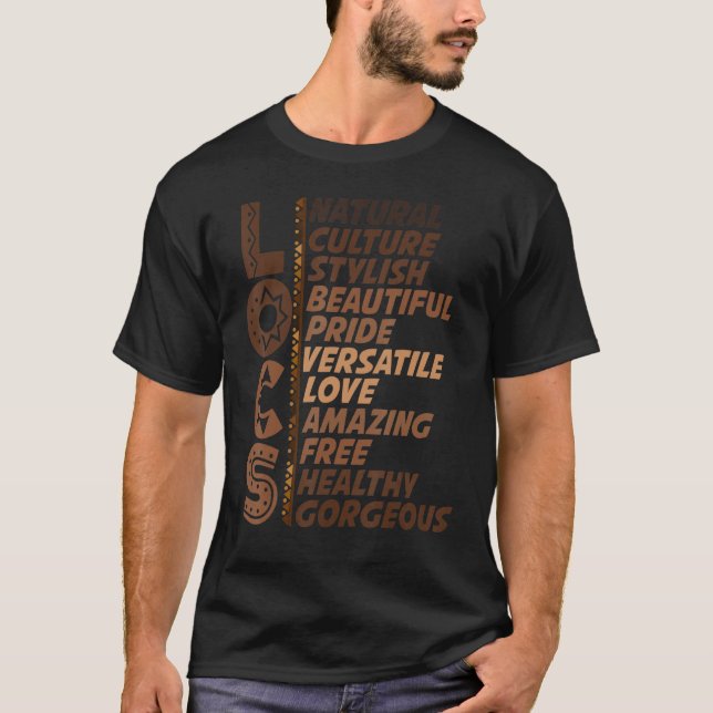 T-shirt Locs Culture Naturelle Style Belle Fierté Amour (Devant)