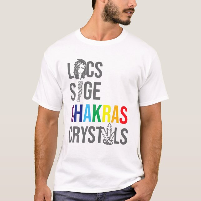 T-shirt Locs Sage Chakras Crystals Black History Mois Aff (Devant)