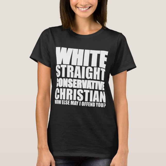 T-shirt L'offensive chrétienne droite conservatrice blanch (Devant)