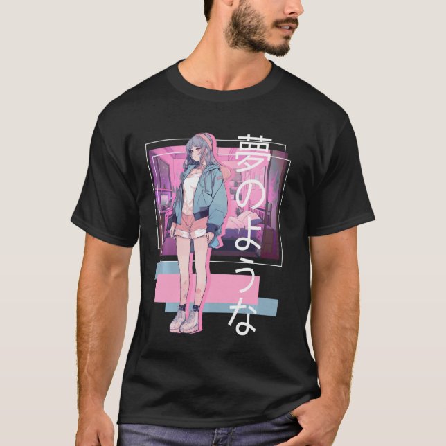 T-shirt Lofi Girl Retro Japonaise Soft Girl Esthétique (Devant)