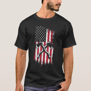 T-shirt Logger Lumberjack American Flag Ax Jetant Hatch