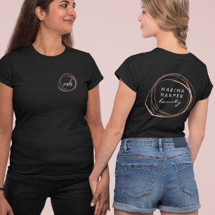 T-shirt Logo Abstrait Rose Faux