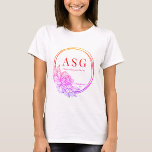 T-shirt Logo ASG en roses et oranges (nom sur le dos)
