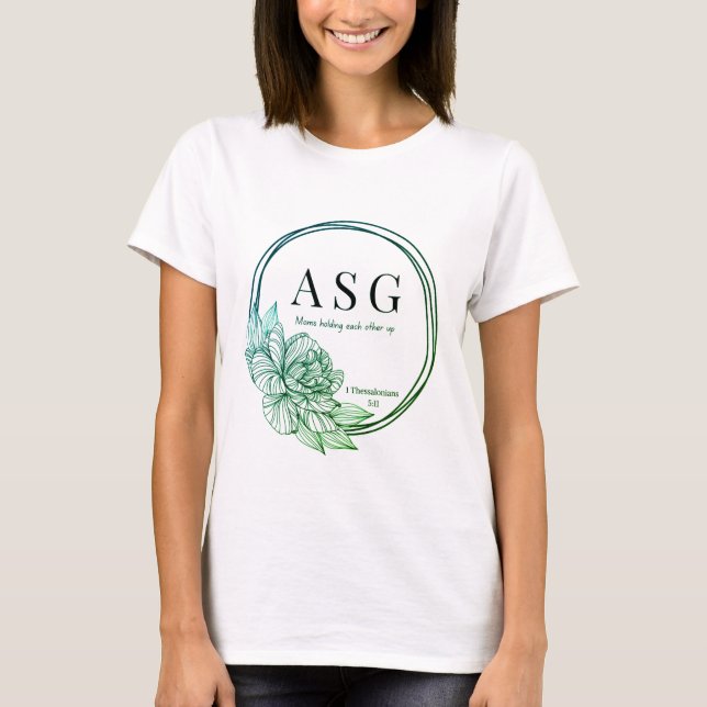 T-shirt Logo ASG en vert et bleu (nom sur le dos) (Devant)