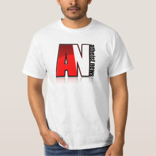 T-shirt Logo athée de carré de nouvelles - blanc
