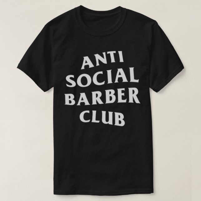 T-shirt Logo blanc Anti Social Barber Club (avant et arriè (Design devant)
