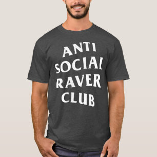T-shirt Logo blanc Anti Social Raver Club (Avant + Arrière