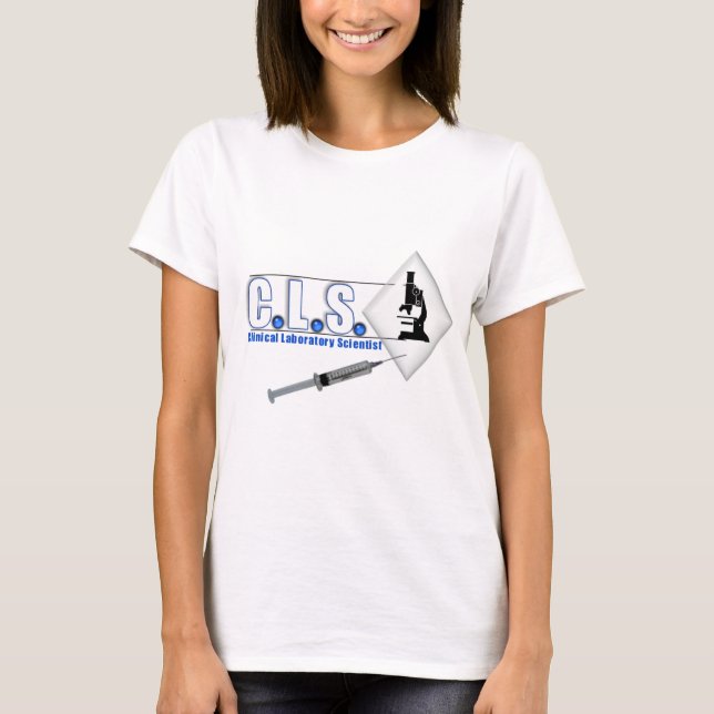 T-shirt LOGO BLEU de CLS avec le MICROSCOPE - SCIENTIFIQUE (Devant)
