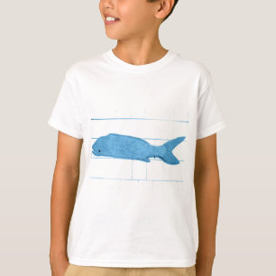 T-shirt logo bleu de poissons