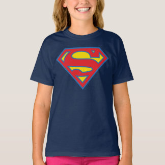 T-shirt Logo classique Supergirl avec fond bleu