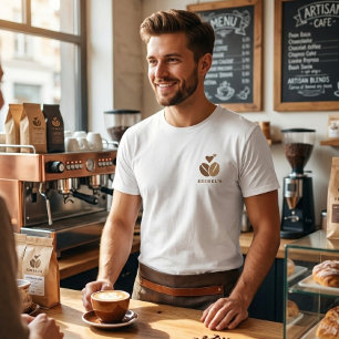 T-shirt Logo cœur de grain de café marron pour le personne