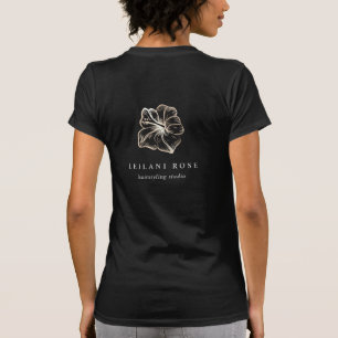 T-shirt Logo d'affaires élégant Gold Hibiscus