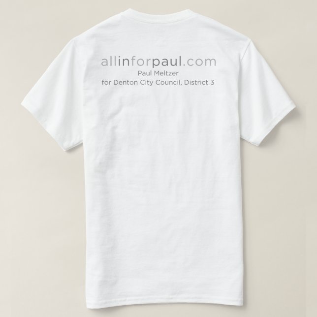 T-shirt logo d'allinforpaul.com le Texas (Design dos)