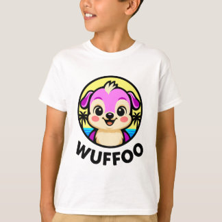 T-shirt Logo d'animation de Wuffoo Adventures Chiot Mignon