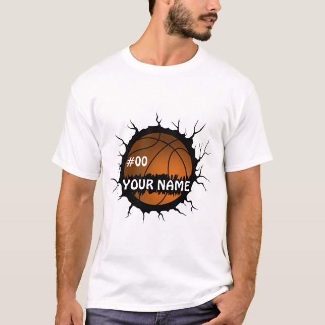 T-shirt Logo de basket-ball, Basketball Nom personnalisé (Devant)