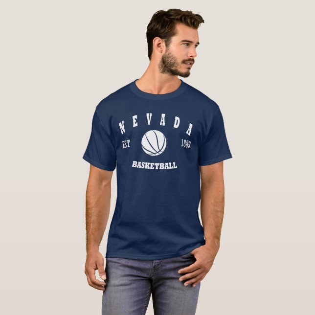 T-shirt Logo de basket-ball du Nevada rétro (Devant entier)