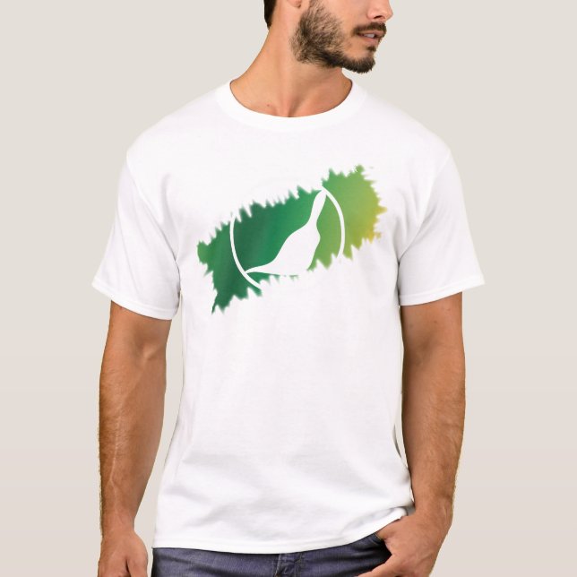 T-shirt logo de blanc de griffonnage (Devant)