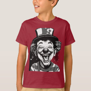 T-shirt Logo de clown mignon qui rit pour les enfants