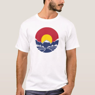 T-shirt Logo de coucher du soleil de montagne rocheuse
