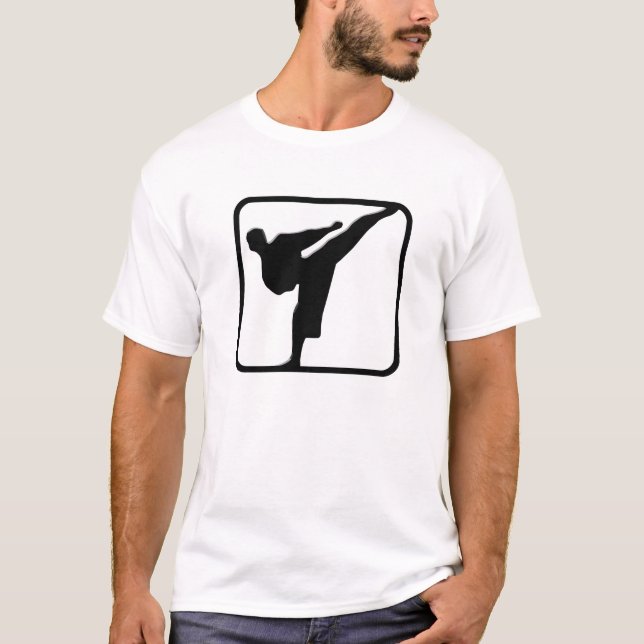 T-shirt Logo de coup-de-pied de karaté d'arts martiaux (Devant)