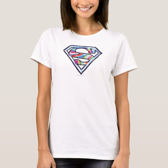 T-shirt Logo de croquis couleur supergirl (Devant)