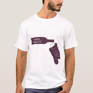 T-shirt Logo de déversement de bouteilles de vin Napa Vall
