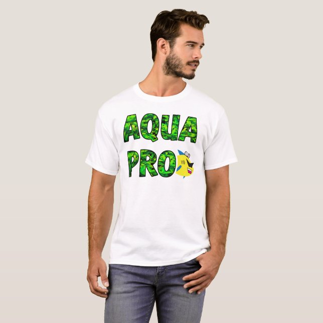 T-shirt Logo de feuille empilé par AQUAPRO (Devant entier)