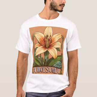 T-shirt Logo de fleur Lily avec le mot design génial