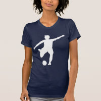 Logo de football féminin (blanc sur bleu)