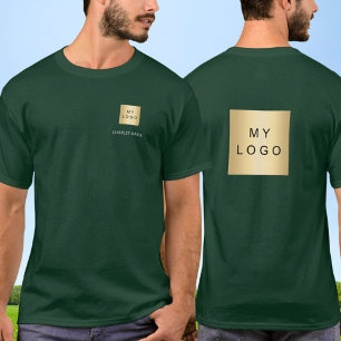 T-shirt Logo de l'équipe de nom blanc vert affaires