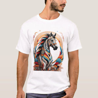 T-shirt logo de l'esprit de cheval tribal