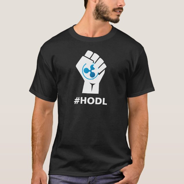 T-shirt Logo de l'ondulation XRP de HODL : Blanc (Devant)