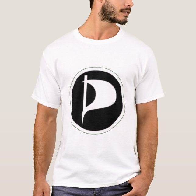 T-shirt Logo de luxe de partie de pirate (voir la (Devant)