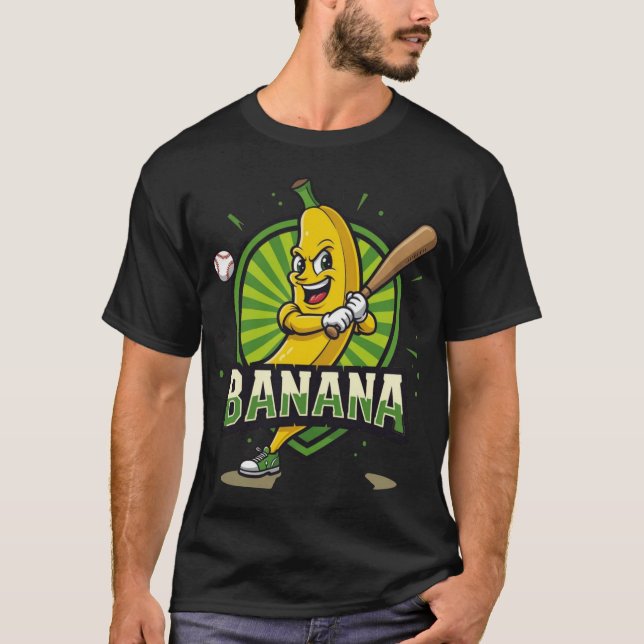 T-shirt Logo de Mascotte à la Banane - Funny Baseball (Devant)