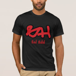 T-shirt Logo de mauvaise habitude Rouge-noir