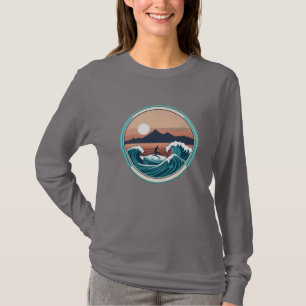 T-shirt Logo de Montabeach Minimaliste Vague Océan Surf