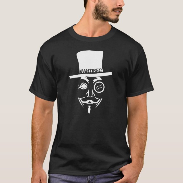 T-shirt Logo de pirate informatique d'AntiSec AntiSecurity (Devant)