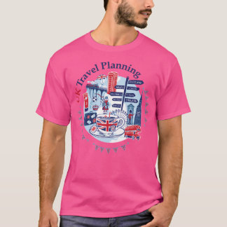 T-shirt Logo de planification de voyage du Royaume-Uni