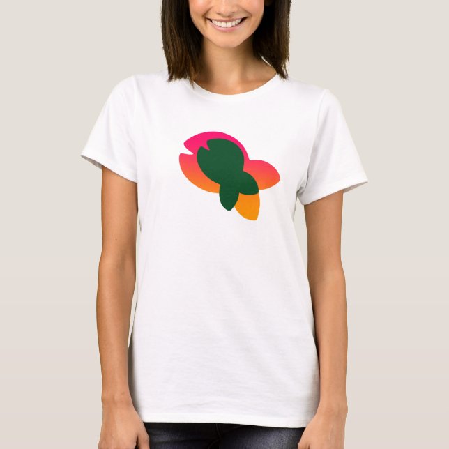T-shirt Logo de poisson arc-en-ciel vert (Devant)