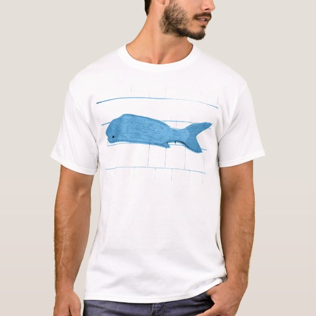 T-shirt logo de poisson bleu (Devant)