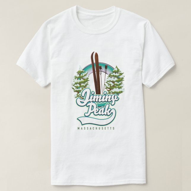 T-shirt logo de ski jiminy pic massachusetts (Design devant)