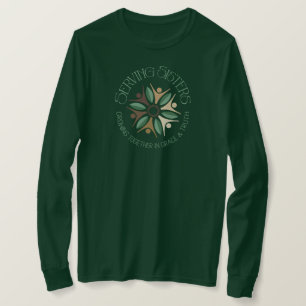 T-shirt LOGO DE SOEURS LOGO DE LONGUE SOMMETTE VERTE T-shi