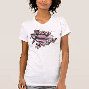 T-shirt Logo de Supergirl avec des roses