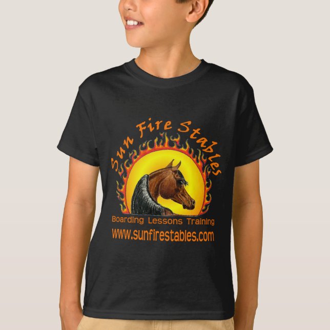T-shirt Logo d'écuries du feu de Sun sur l'avant (Devant)