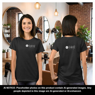 T-shirt Logo d'entreprise Employé Nom Coiffeur Cheveux Noi