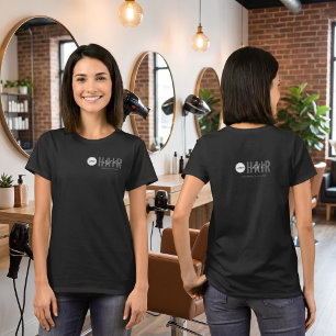 T-shirt Logo d'entreprise Employé Nom Coiffeur Cheveux Noi